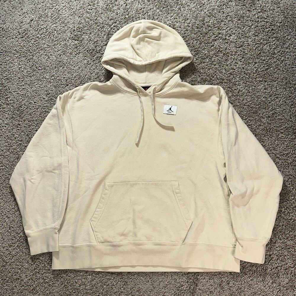 Nike Air Jordan Flight Women's Cotton Fleece Hoodie Cream Size XS